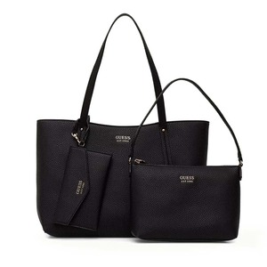 Poșetă shopper femei Guess Brenton neagră cu logo 912POSSHWPG9648240N