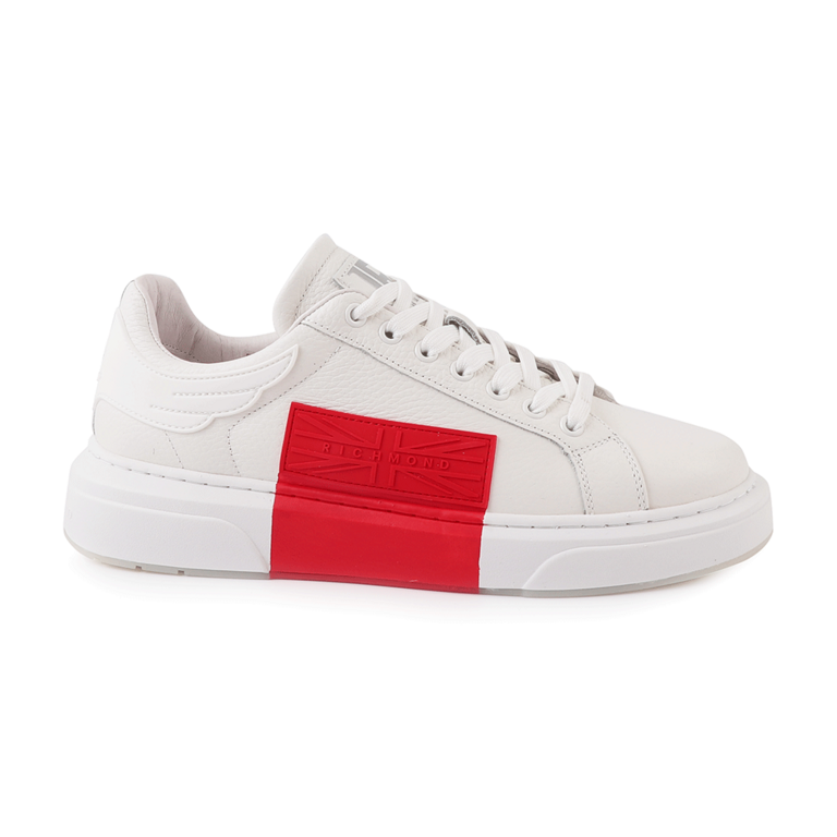 John Richmond Men's Sneakers in white and red leather 2261BP10106A