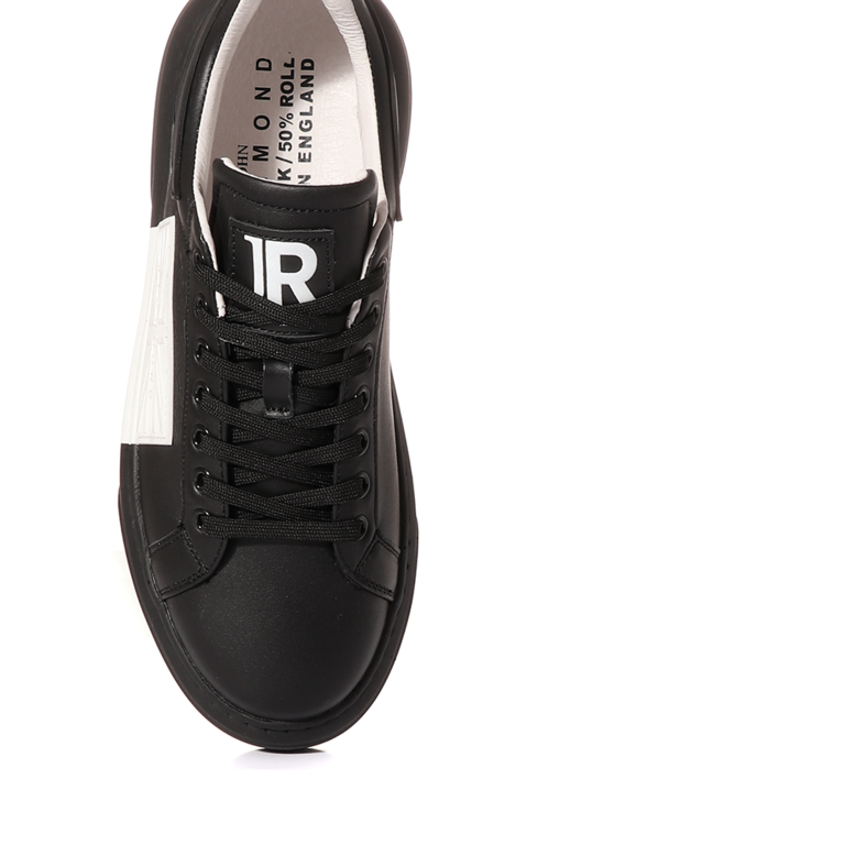 John Richmond Men's Sneakers in black and white leather 2261BP10105N