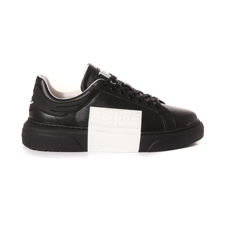 John Richmond Men's Sneakers in black and white leather 2261BP10105N