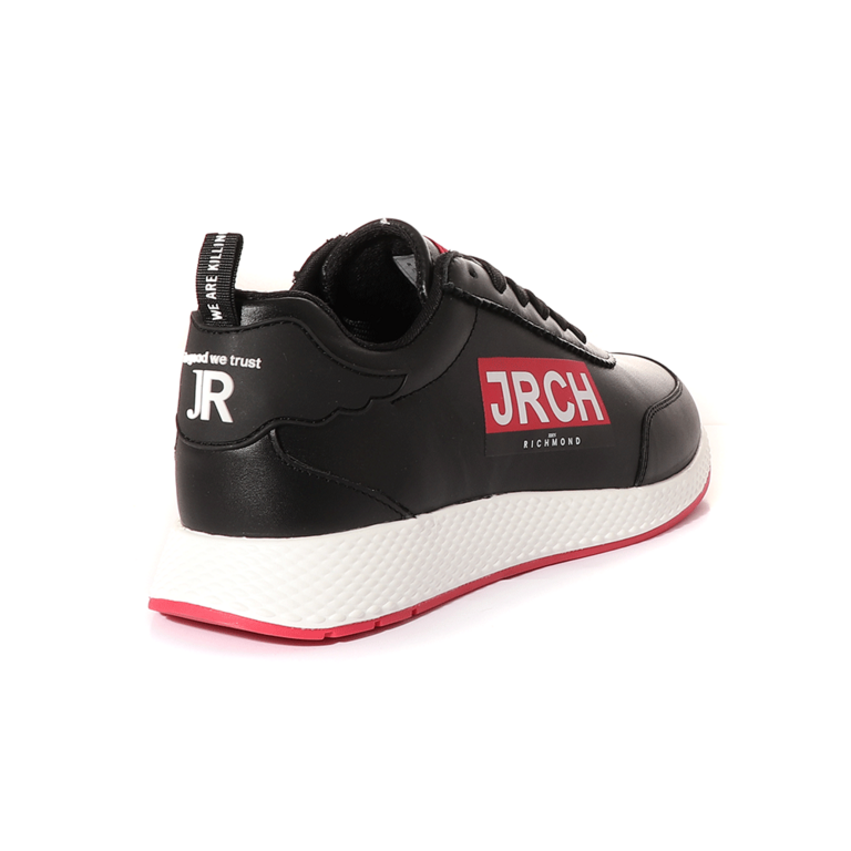 John Richmond Men's Sneakers in black and red leather 2261BP10131N