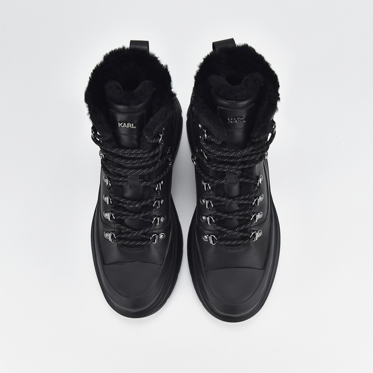 Karl Lagerfeld men boots in black leather 2054BG22955N 