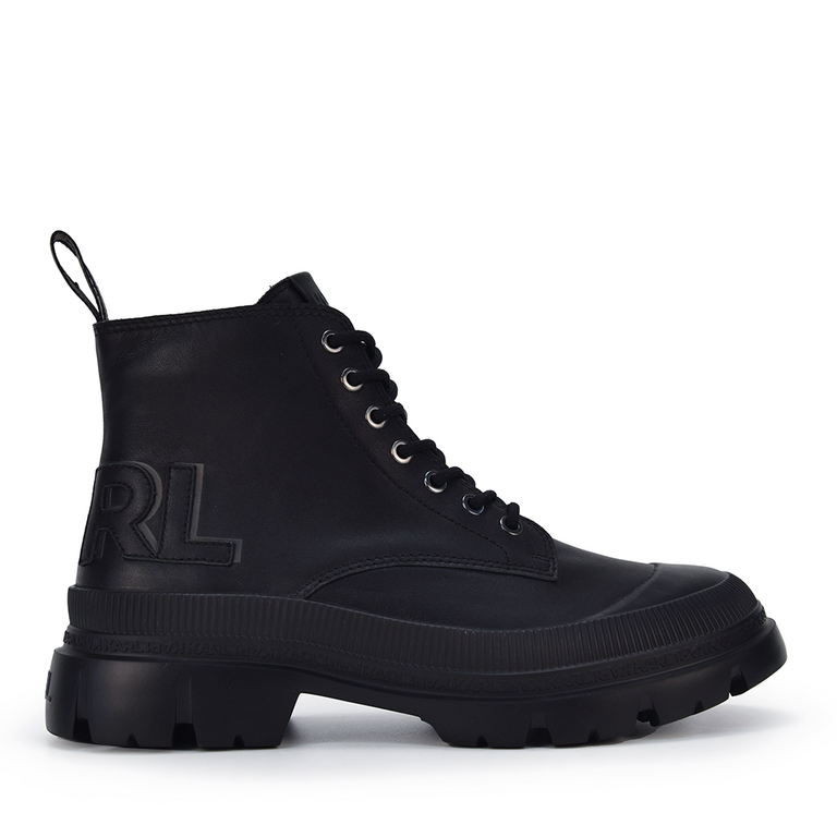 Karl Lagerfeld men boots in black leather 2054BG25230N 