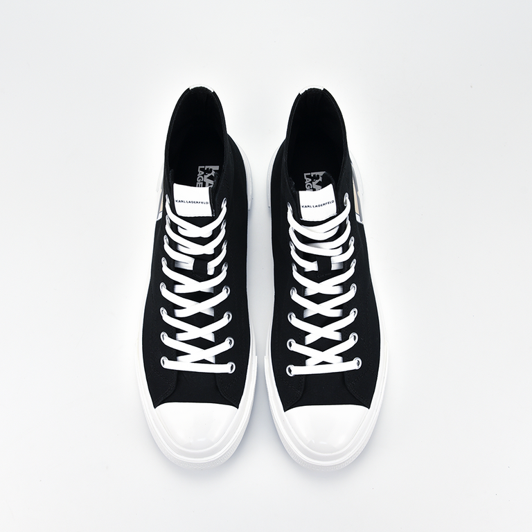 Karl Lagerfeld men high top sneakers in black fabric 2054BG50350N