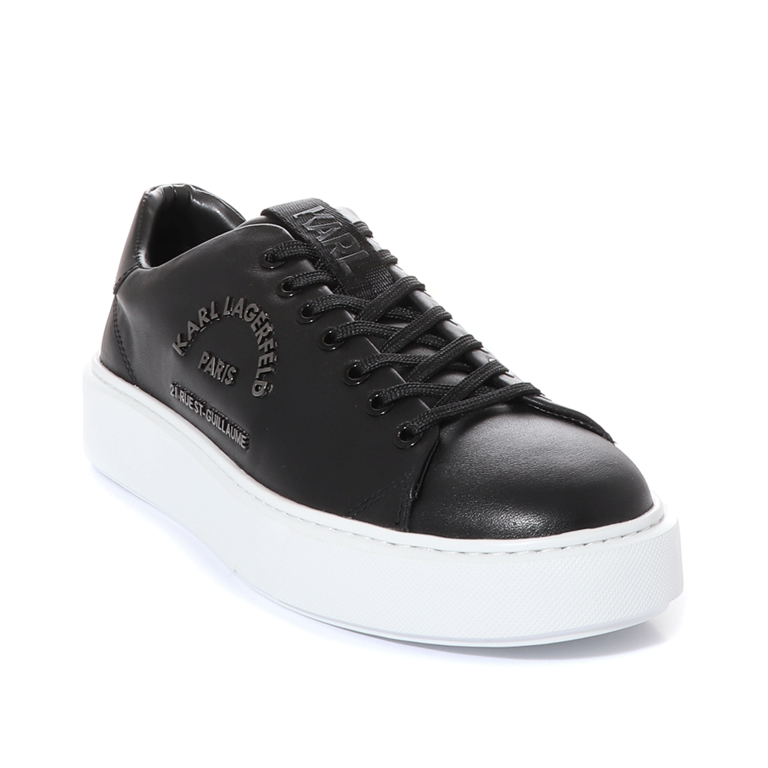 Karl Lagerfeld men sneakers in black leather 2052BP52239N