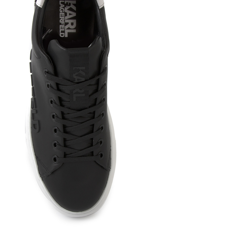 Karl Lagerfeld  men sneakers in black leather, 3D logo 2051BP52225N