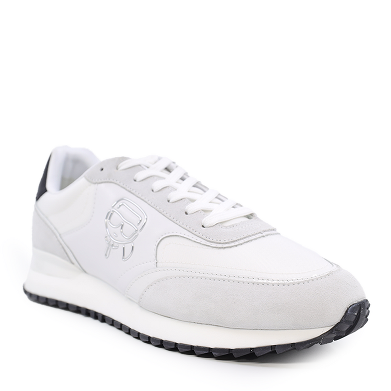Karl Lagerfeld men sneakers in white genuine suede leather 2055BP52932A