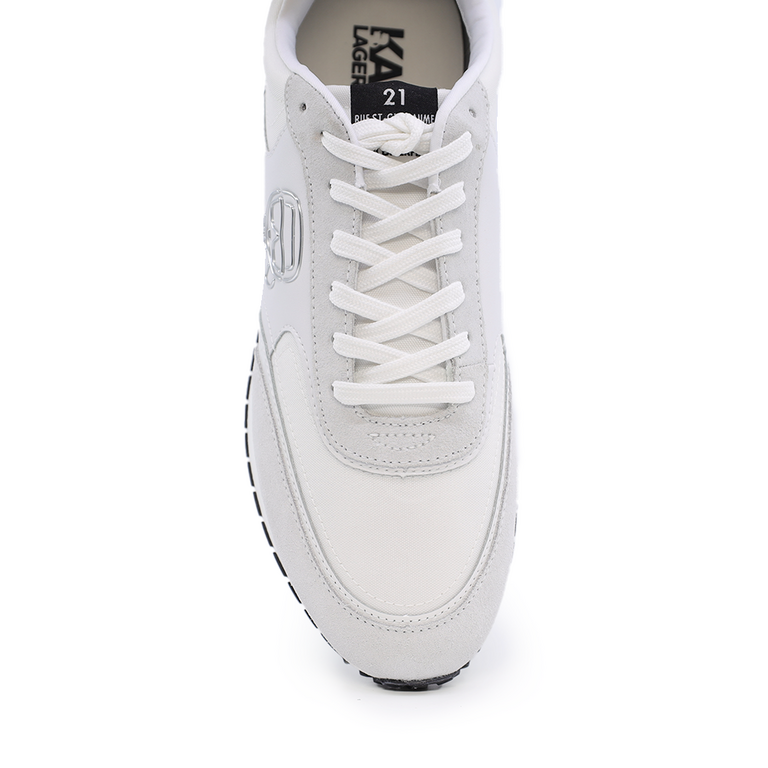 Karl Lagerfeld men sneakers in white genuine suede leather 2055BP52932A