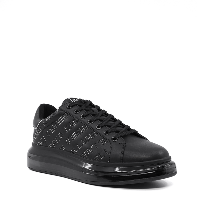 Men's Karl Lagerfeld Kapri Kushion Essential Black Leather Sneakers 2057BP52671N