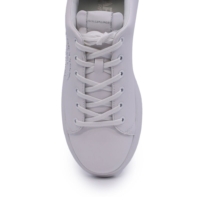 Men's Karl Lagerfeld Kapri Metal Maison Karl White Leather Sneakers 2057BP52539A