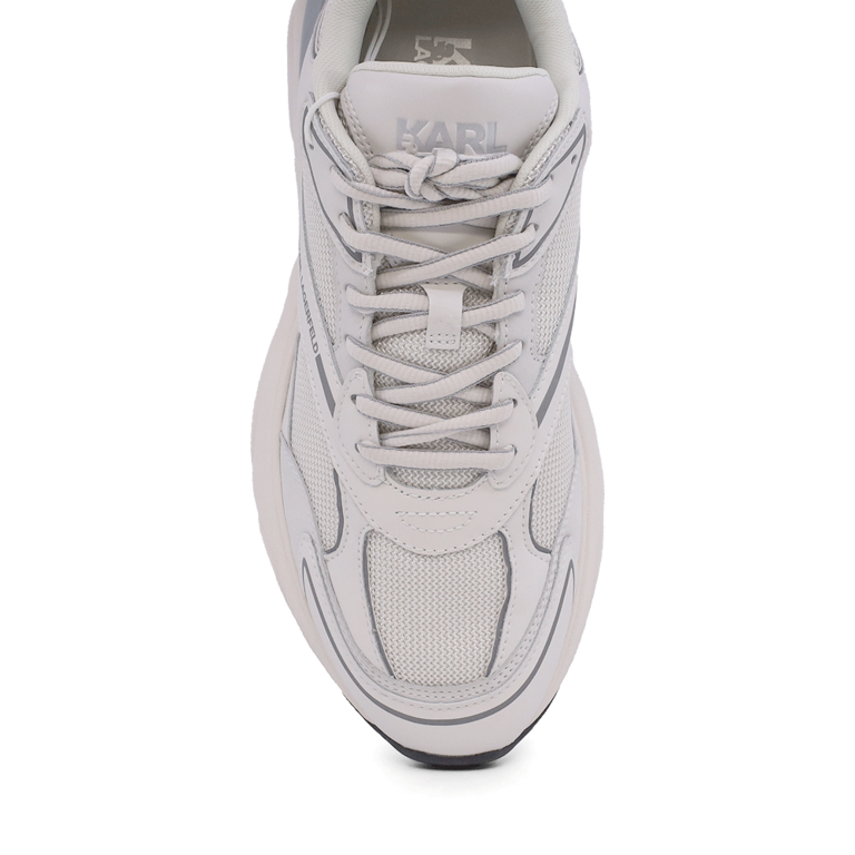 Men's Karl Lagerfeld KOMET Mesh Mix Lo Runner White Leather Sneakers 2057BP56524A