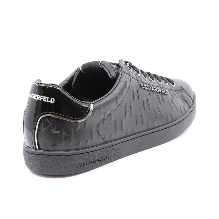 Karl Lagerfeld men sneakers in black leather 2052BP51549N