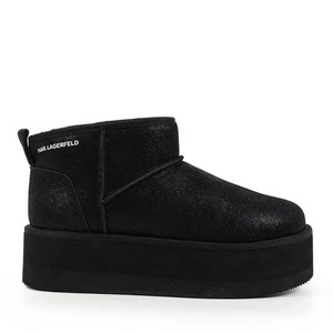 Ghete femei Karl Lagerfeld Thermo Lo negre din piele întoarsă 2050DG48523N