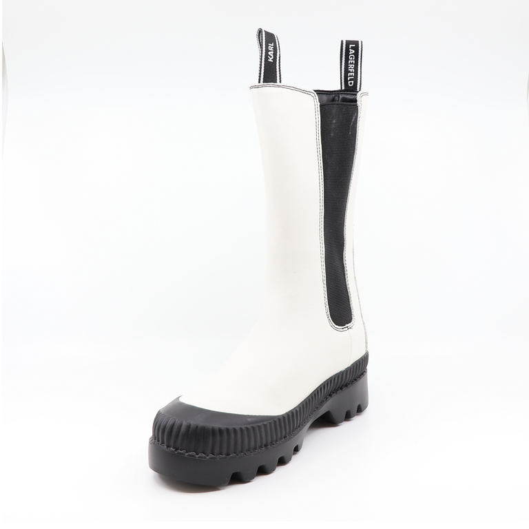 Karl Lagerfeld women chelsea boots in white leather 2052DG42590A