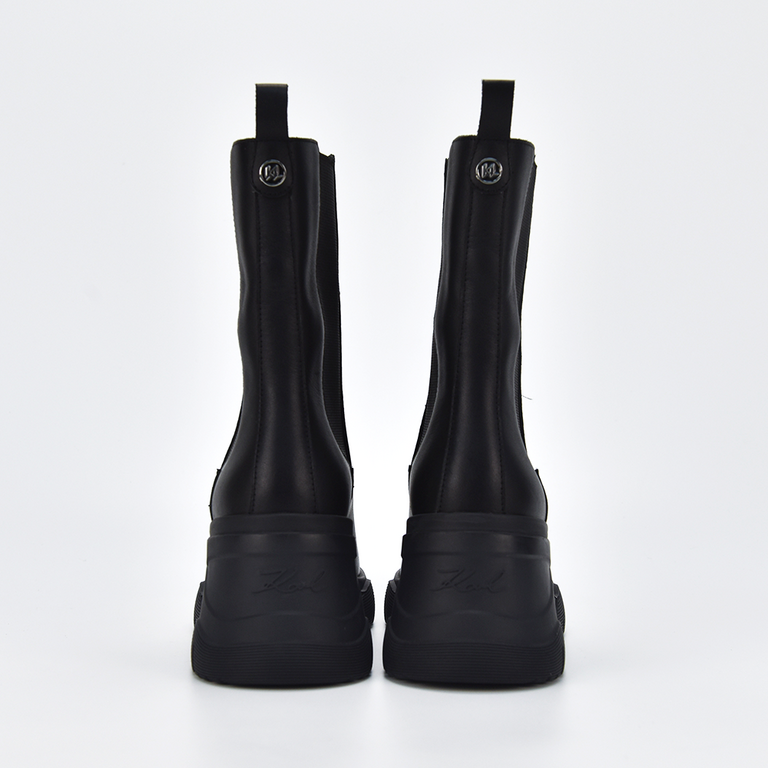 Karl Lagerfeld women chelsea boots in black & white leather 2054DG42260AN