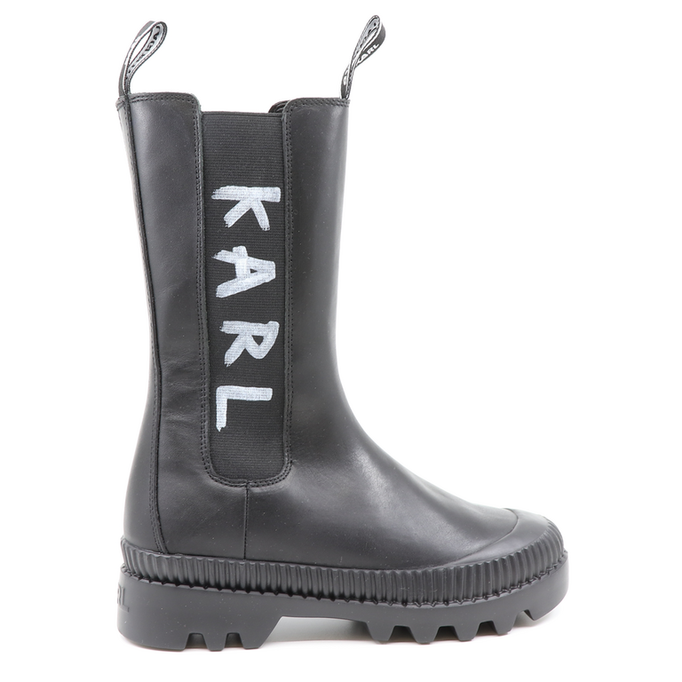 Karl Lagerfeld women chelsea boots in black leather 2052DG42590N