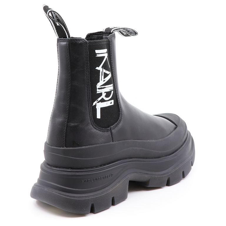 Karl Lagerfeld women chelsea boots in black leather 2052DG42940N 