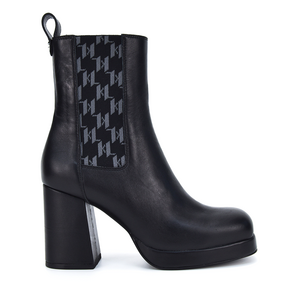 Karl Lagerfeld women high heel chelsea boots in black leather  2054DG39940N