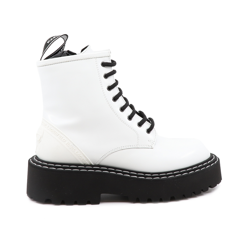 Karl Lagerfeld women ankle boots in white leather 2052DG45265A