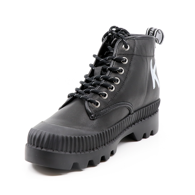 Karl Lagerfeld women ankle boots in black leather 2052DG45230N 
