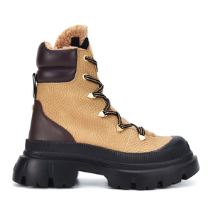Karl Lagerfeld women montagnard boots in brown leather 2054DG43570CA