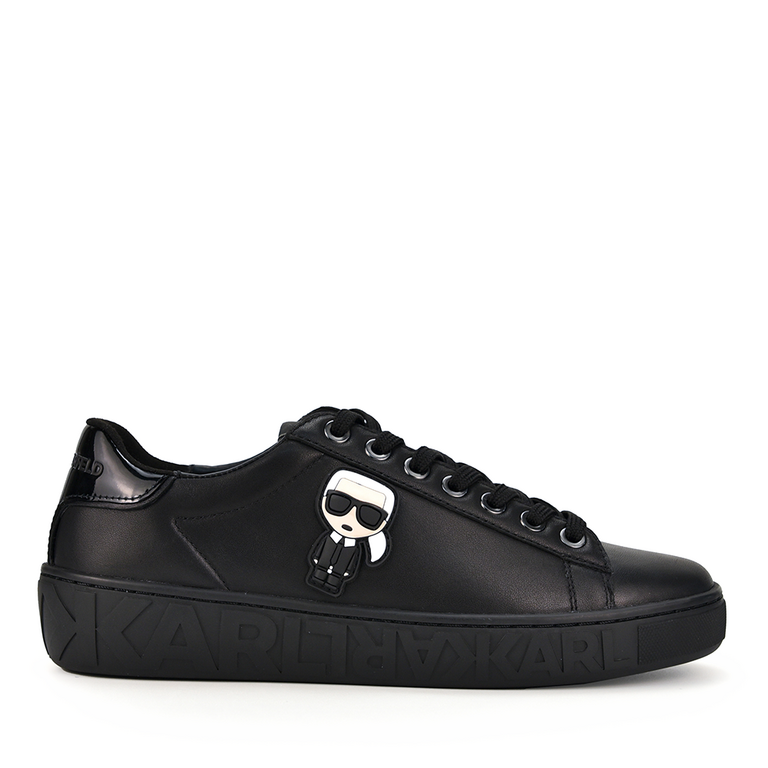 Karl Lagerfeld women sneakers in black leather 2054DP61030N