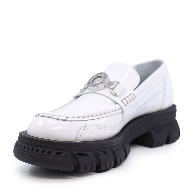 Karl Lagerfeld women loafer shoes in white genuine leather 2055DP43820A