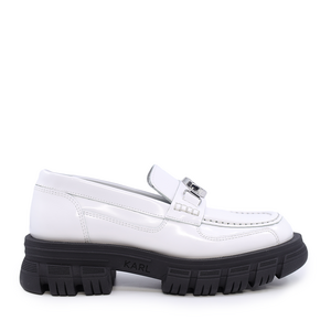 Karl Lagerfeld women loafer shoes in white genuine leather 2055DP43820A