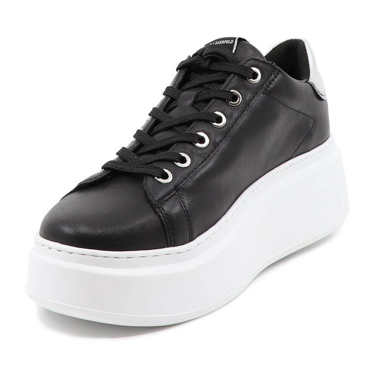 Karl Lagerfels women sneakers in black leather 2052DP63530N