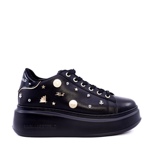 Women's Karl Lagerfeld Anakapri Karl Charms black leather sneaker 2058DP63579N