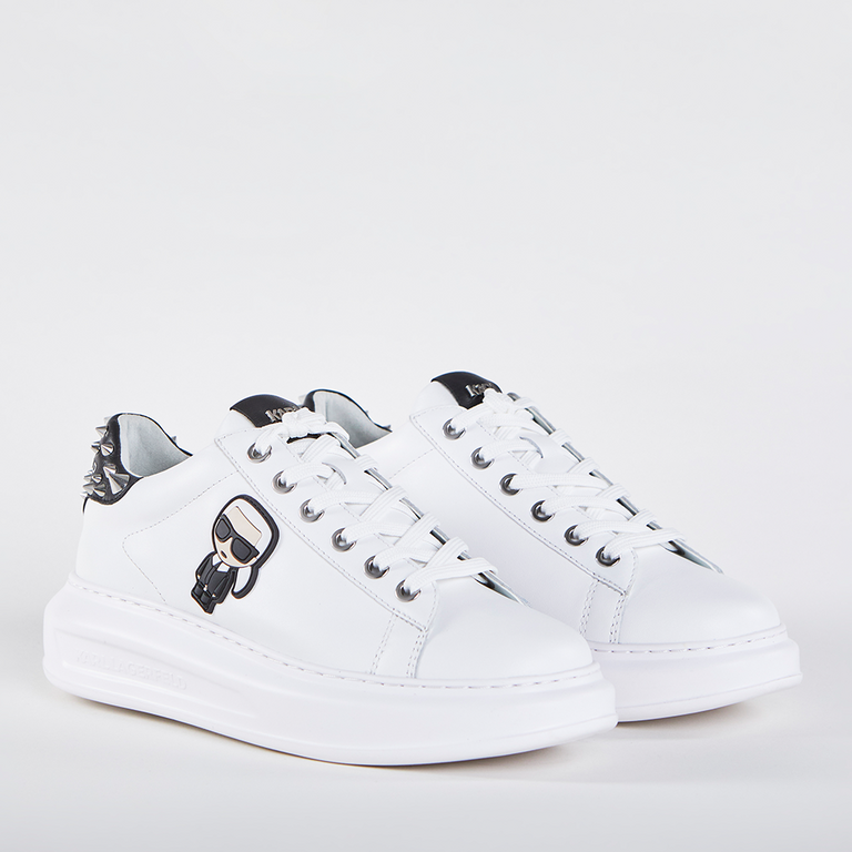 Karl Lagerfeld women sneakers in white leather with rivets 2054DP62529A 