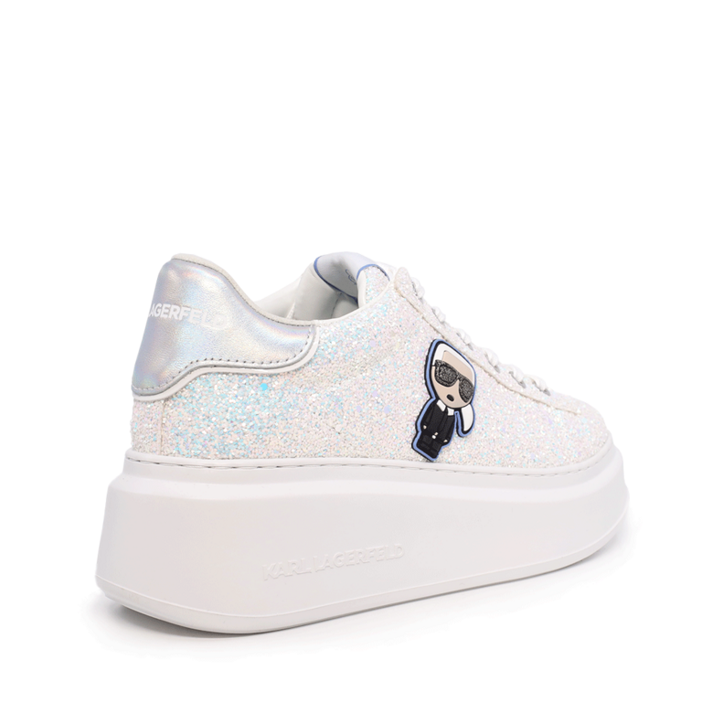 Women's sneakers Karl Lagerfeld Anakapri white glitter with emblem 2056DP63530GLAG