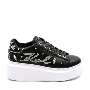 Karl Lagerfeld Anakapri Florastone Karl Patch black leather women's sneakers 2059DP63525N