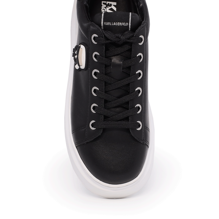 Sneakers femei Karl Lagerfeld  Anakapri negri din piele cu emblemă 2056DP63530N