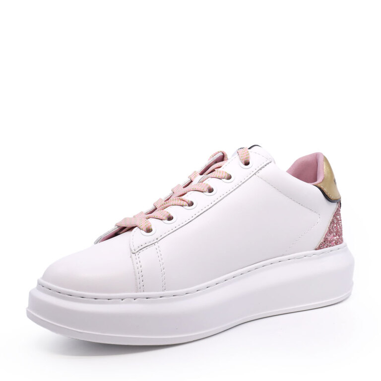 Sneakers femei Karl Lagerfeld Kapri KC Glimmer albi din piele 2057DP62570A