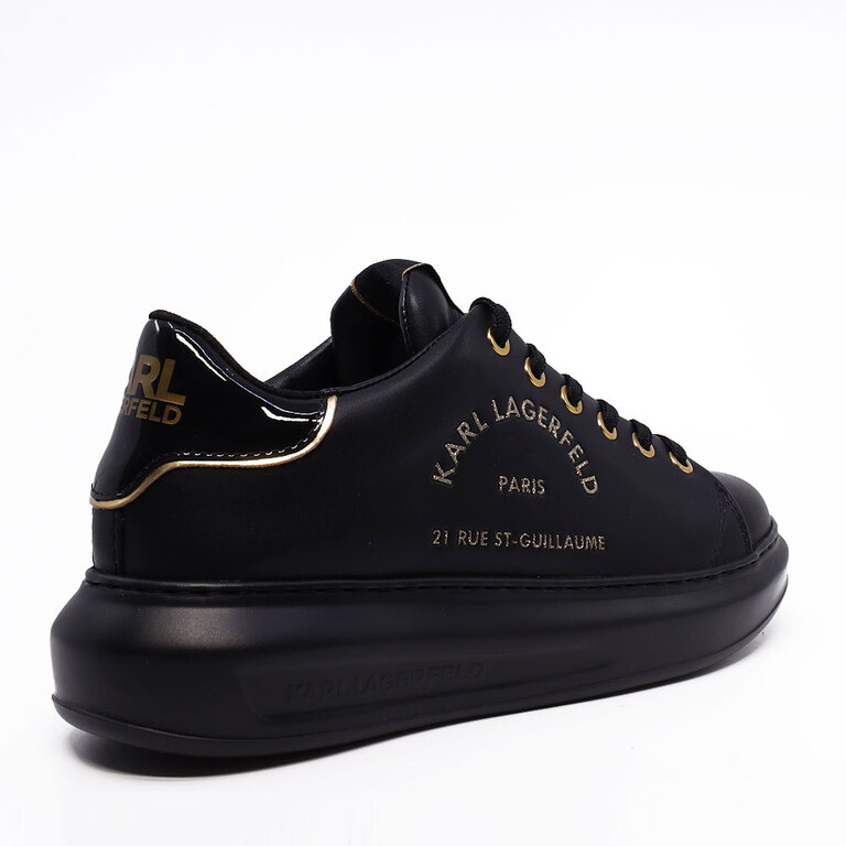 Sneakers femei Karl Lagerfeld Kapri Metal Maison negri din piele 2057DP62539N