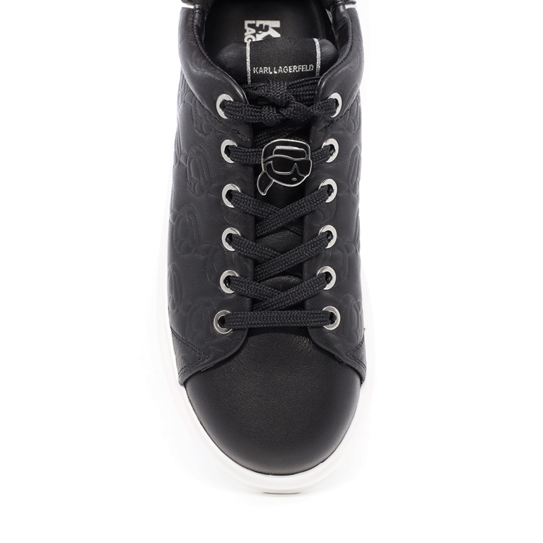 Sneakers femei Karl Lagerfeld  Kapri negri din piele cu print 2056DP62523N