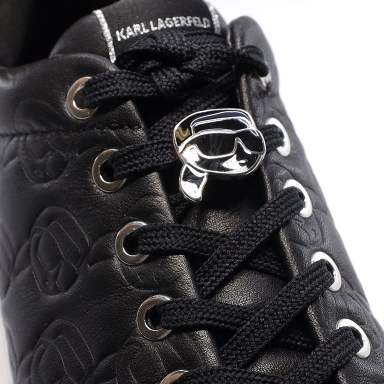 Sneakers femei Karl Lagerfeld  Kapri negri din piele cu print 2056DP62523N