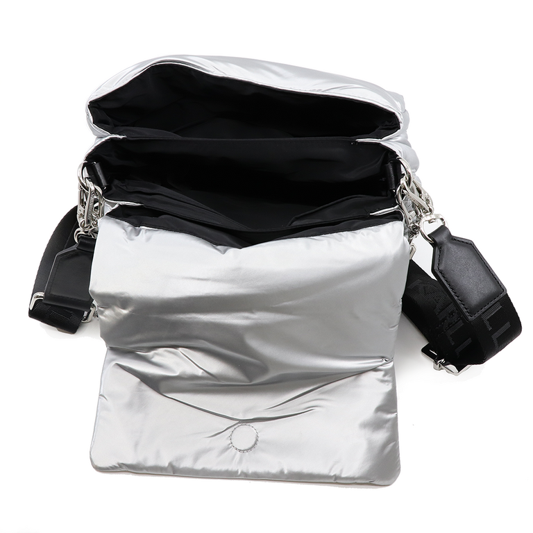 Karl Lagerfeld women satchel bag in silver re-nylon 2062POSS63064AG
