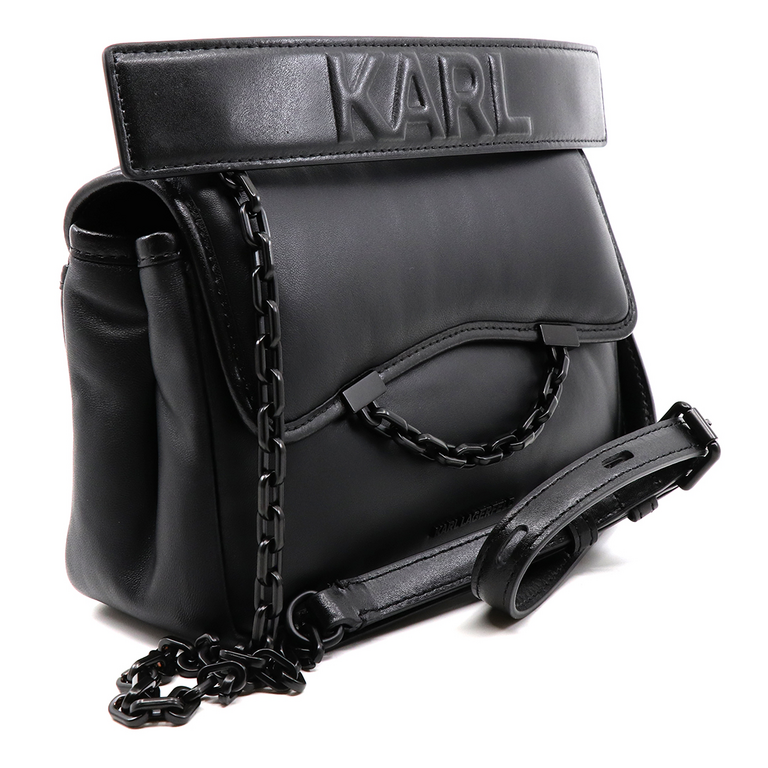 Karl Lagerfeld women satchel bag in black leather 2062POSP53060N