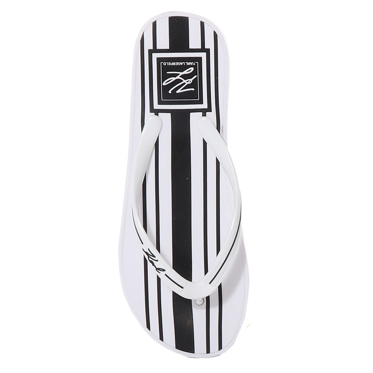 Șlapi femei Karl Lagerfeld albi cu bandă logo 2051DSL81018A