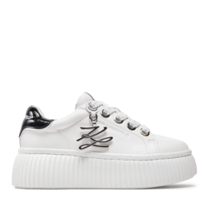 Women's sneakers Karl Lagerfeld Kreeper Lo Autograph Keyring white leather 2059DP42376A