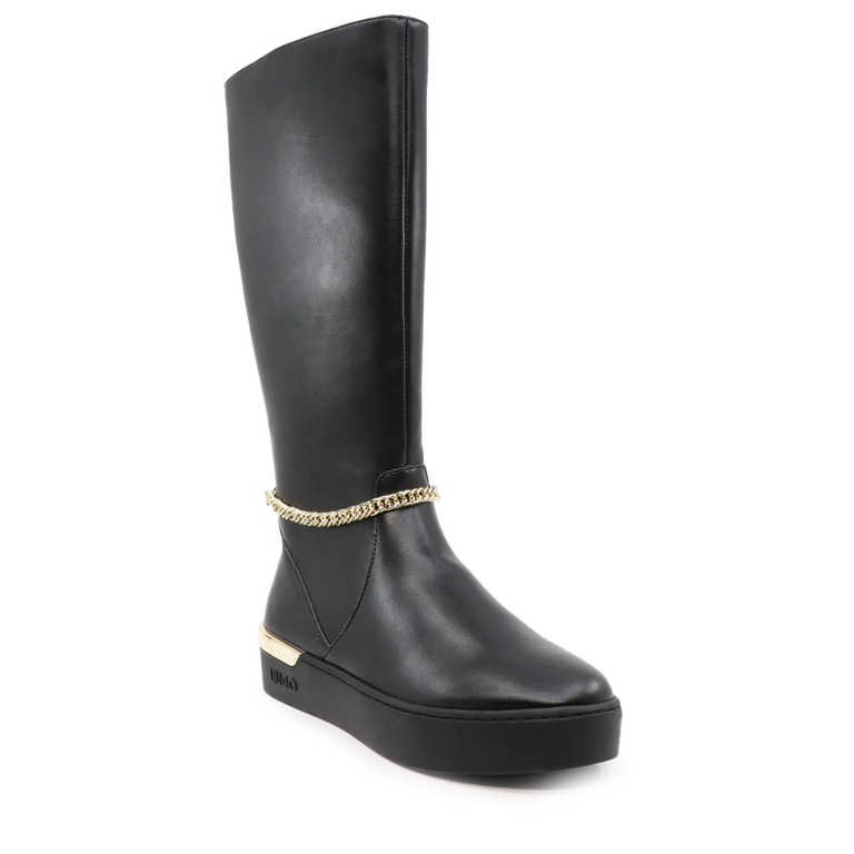Liu Jo women SILVIA boots in black faux leather 3254DC2057N