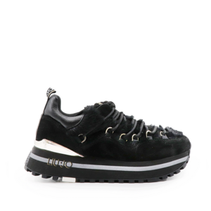Liu Jo women MAXI WONDER sneakers in black suede leather 3254DP2099VN
