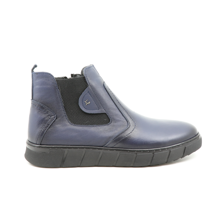 Luca di Gioia men chelsea boots in navy leather 2092BG10750BL