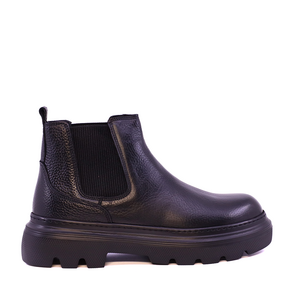 Ghete chelsea bărbați Luca di Gioia negre din piele și textil 2302BG33713N
