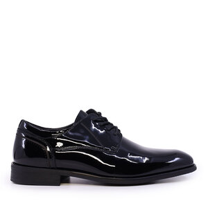 Pantofi derby bărbați Luca di Gioia negri din piele lăcuită 2931BP56508LN