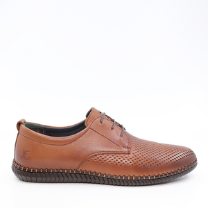 Luca di Gioia men shoes in brown nubuck perforated leather 2095BP22400CO