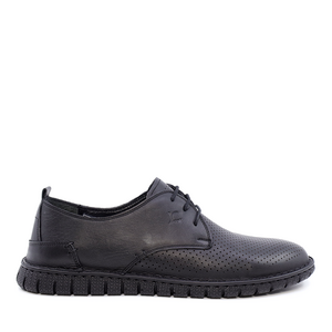 Luca di Gioia men shoes in black genuine perforated leather 2095BP22402N
