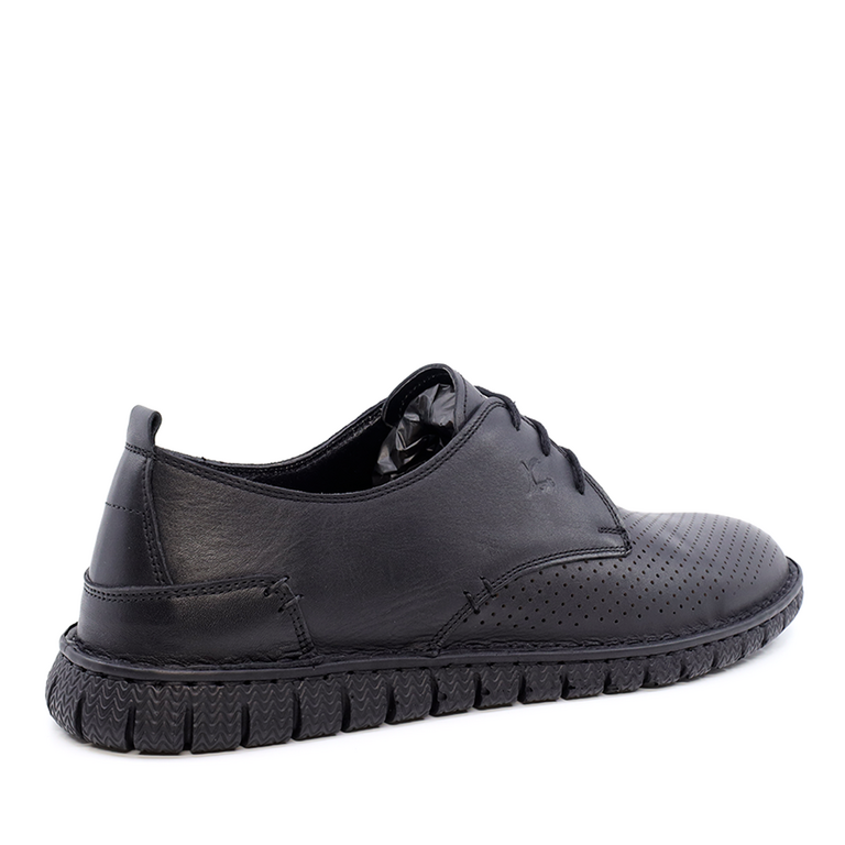 Luca di Gioia men shoes in black genuine perforated leather 2095BP22402N